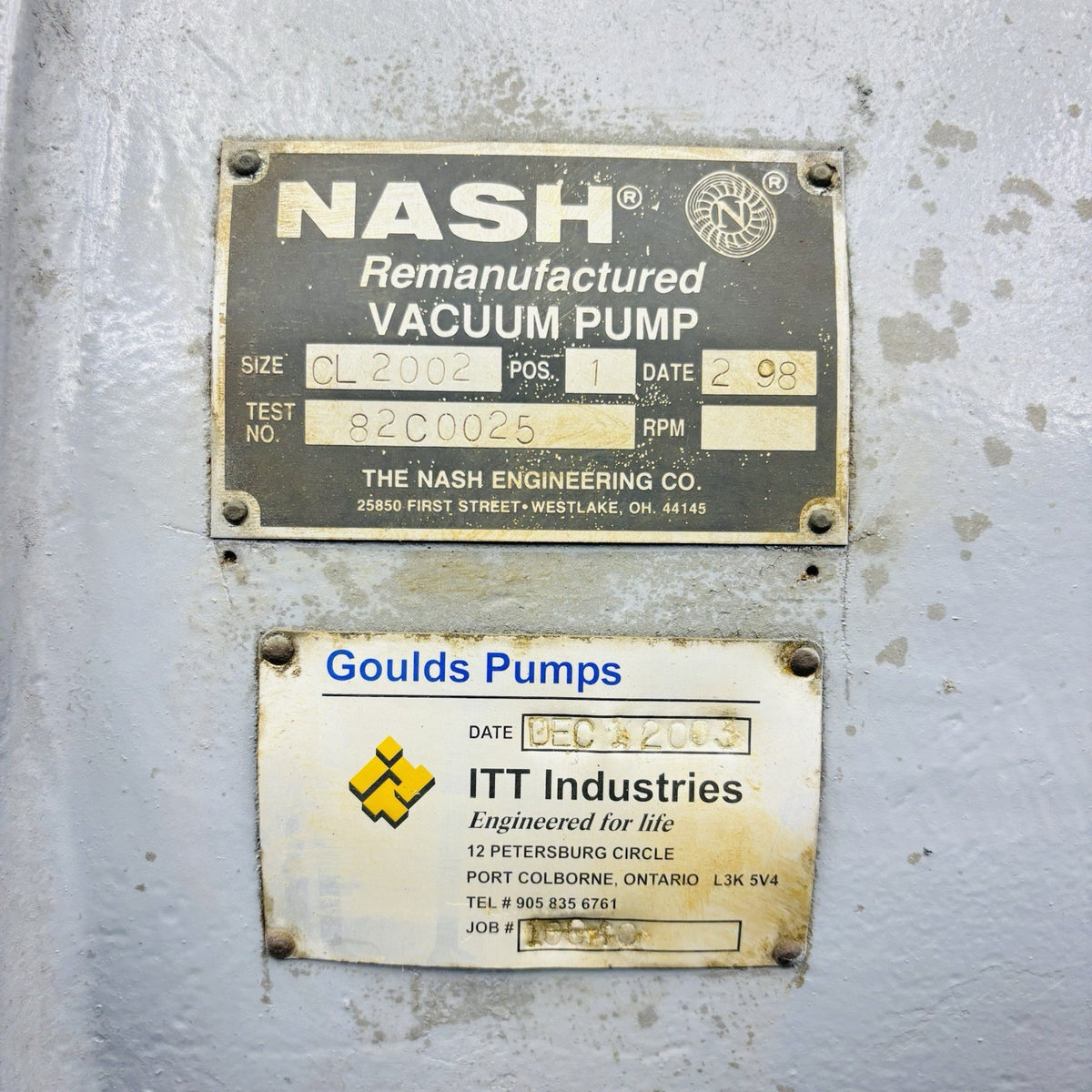 Nash CL2002 CL2002 nameplate