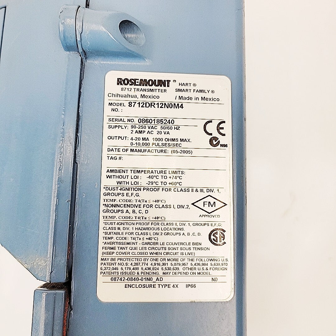 Rosemount 8712DR12N0M4 Flow Transmitter
