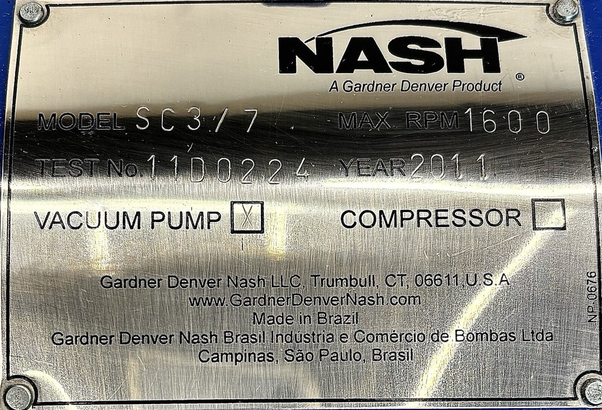 Nash SC3/7 nameplate