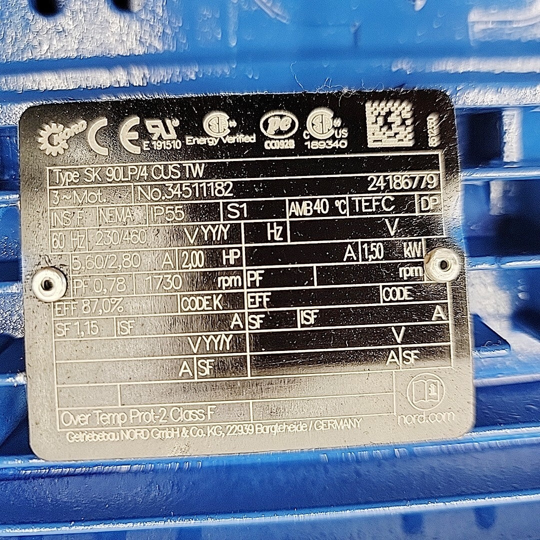 DESMI / ROTAN HD66EM-1U3B2 Heavy Duty Internal Gear Pump 2.32:1 Ratio 2 HP