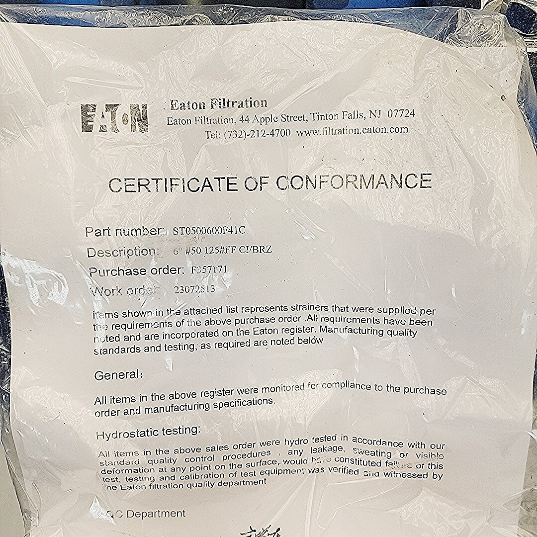 Eaton ST0500600F41C 6 Inch (Inlet/Outlet) baseplate