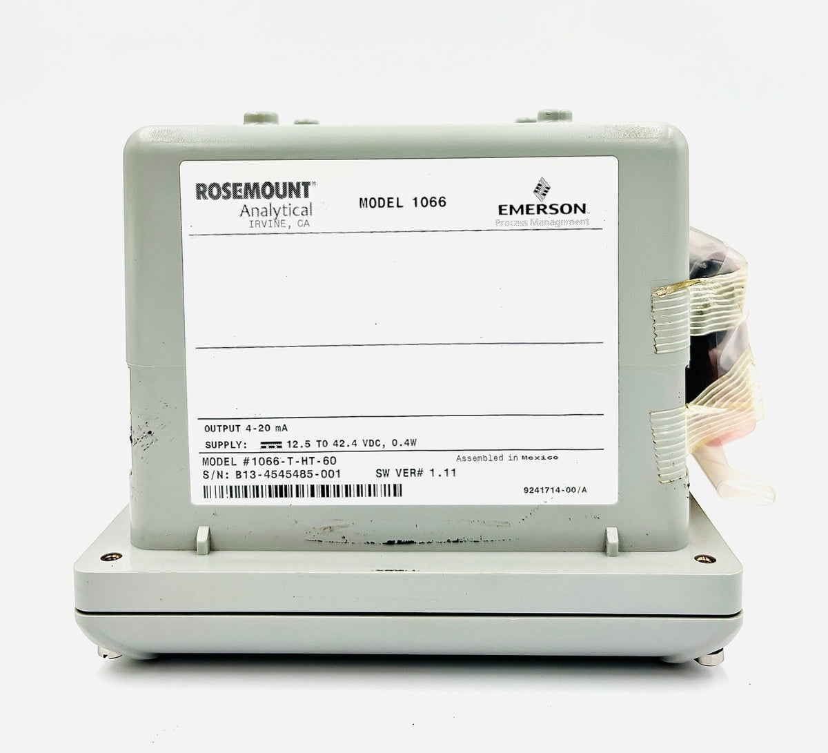 Rosemount 1066-T-HT-60 nameplate