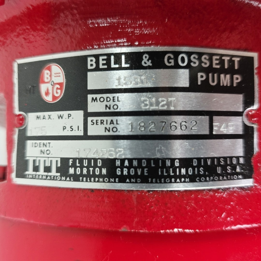 Bell & Gossett 2.5″ Booster Pump, 0.25 HP Motor, Cast Iron Inline