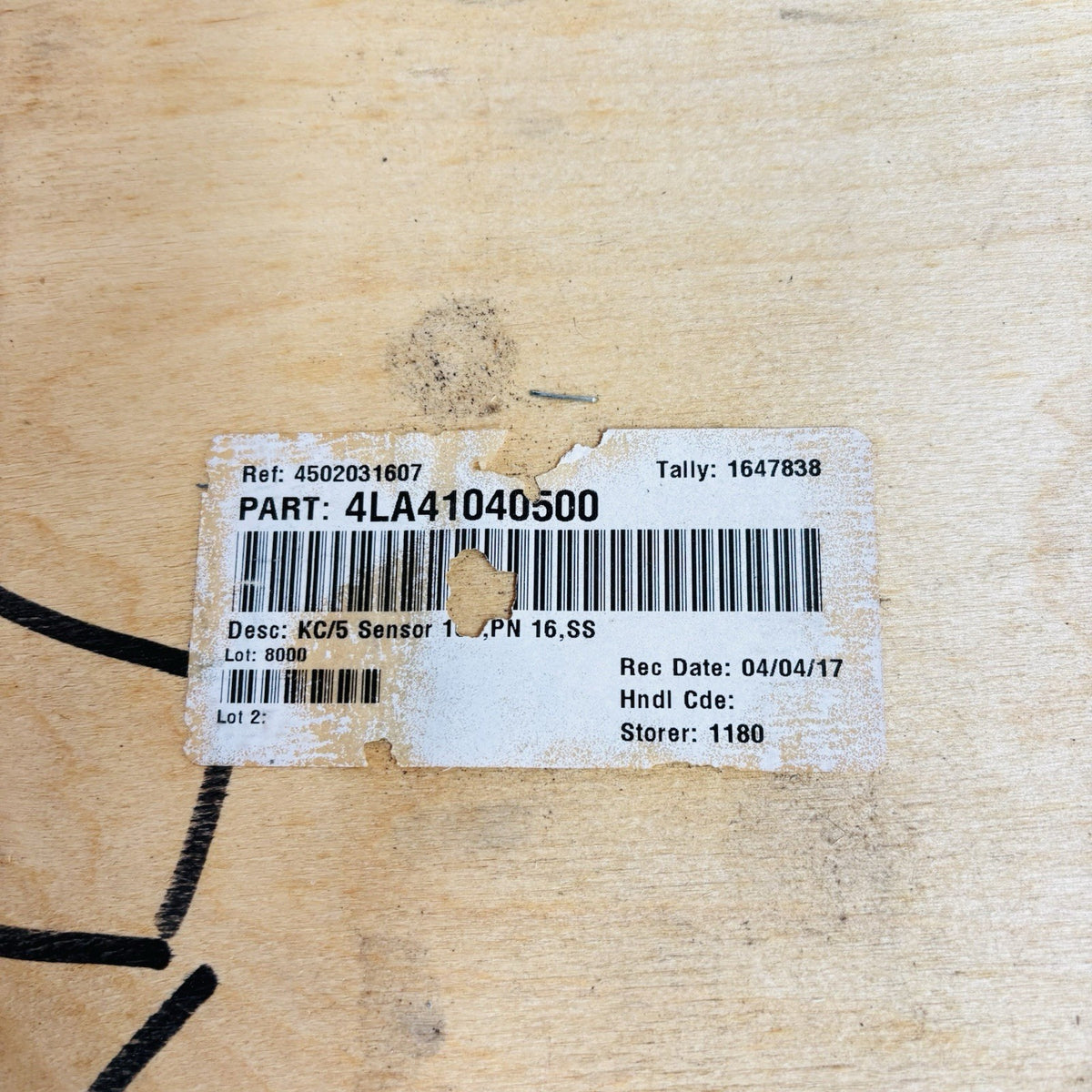KPM Kajaani KC/5 sensor storeroom label part 4LA41040500