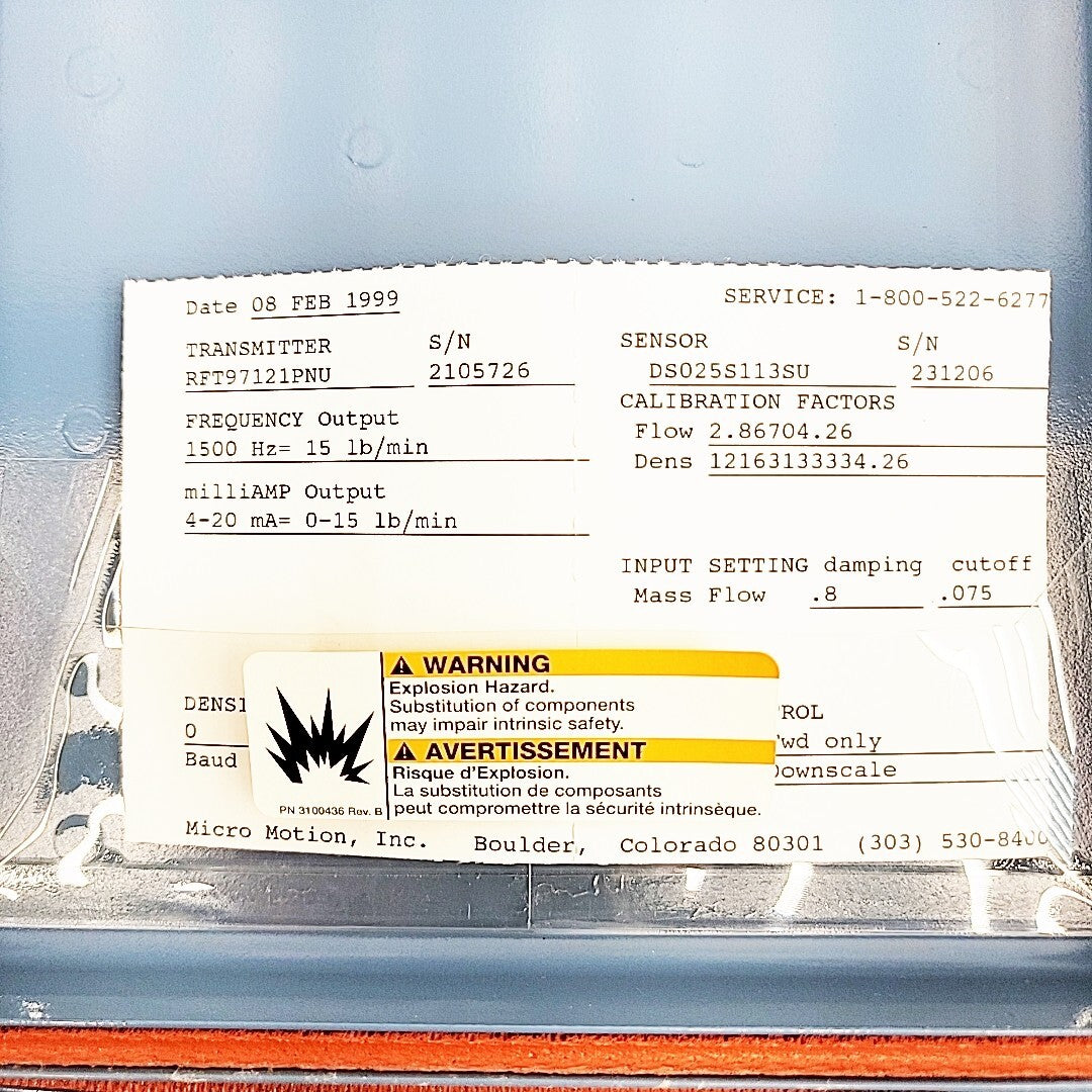 Micro Motion RFT97121PNU Remote Flow Transmitter