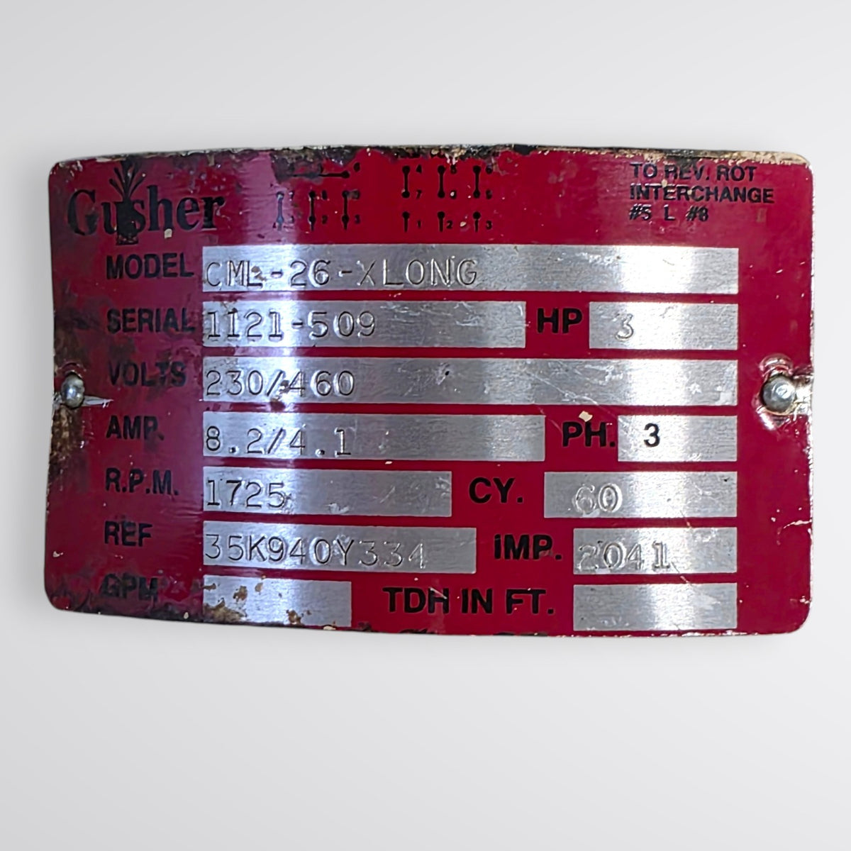 Gusher CML-26-XLONG mounting flange detail