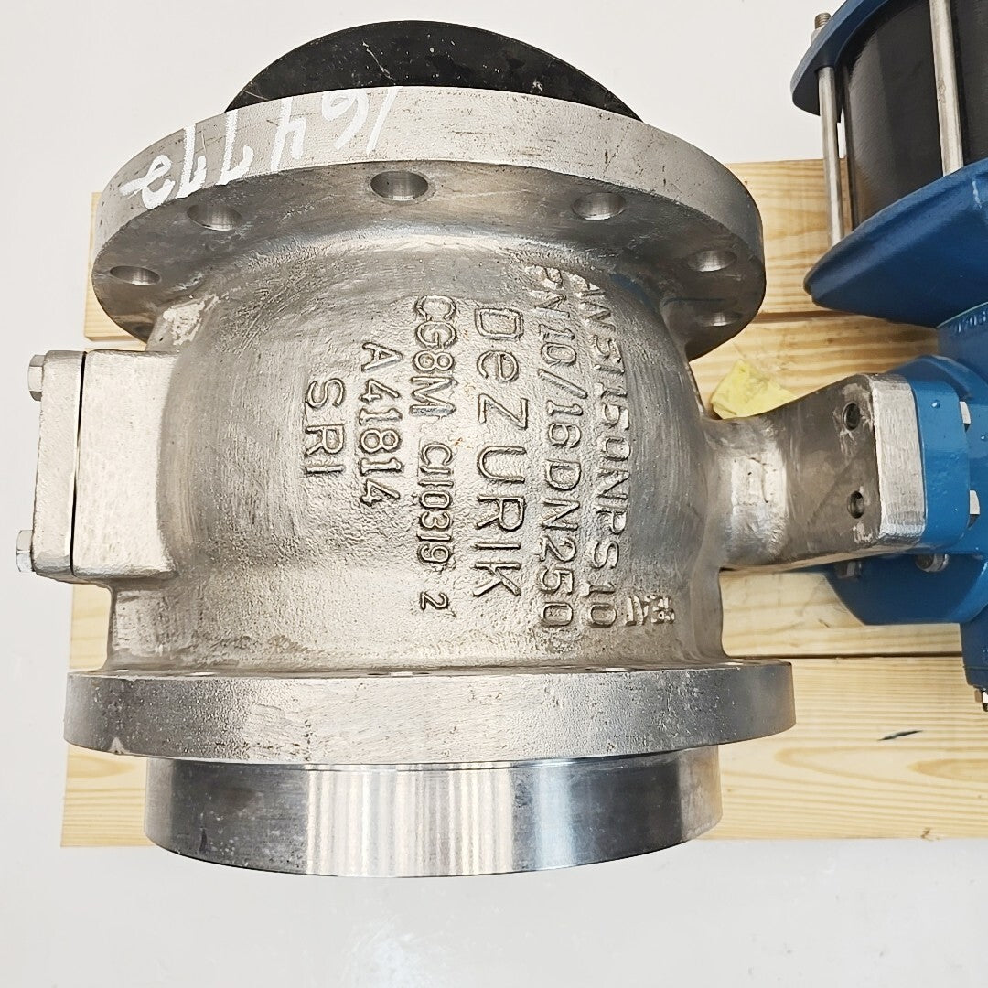 DeZurik VPB 10" valve nameplate detail