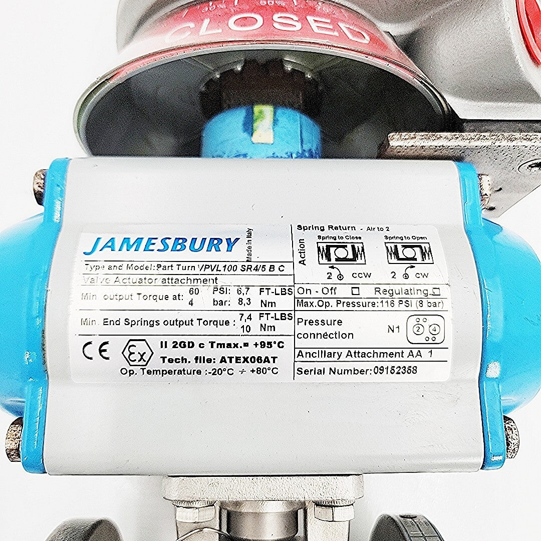 Jamesbury 1/2" CL-150 Ball Valve 7150P11136001112