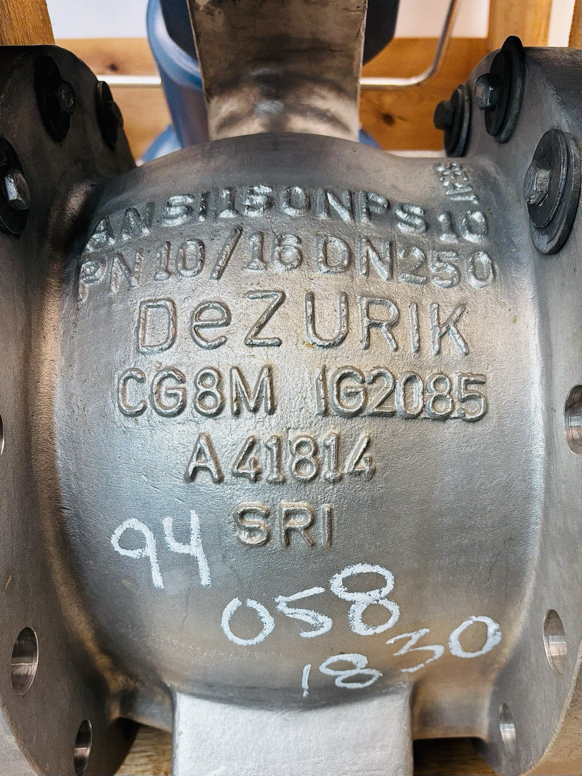 DeZURIK VPB nameplate