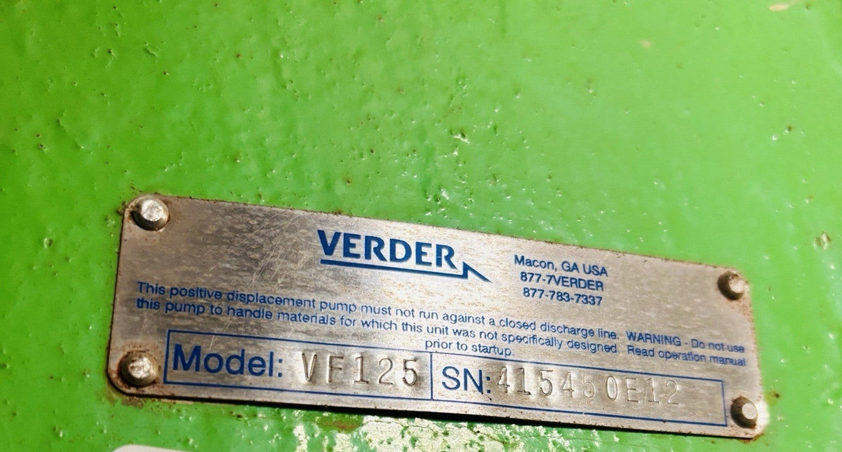 Verderflex VF125 nameplate